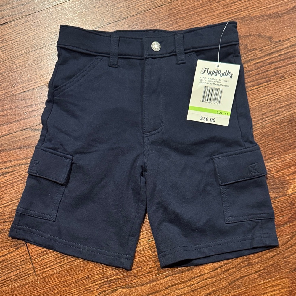 Flapdoodles Kids Navy Cargo Shorts